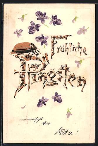 CPA illustrée Fröhliche Pfingsten Heureuse Pentecôte 1904 - Cartes postales diverses (13321187