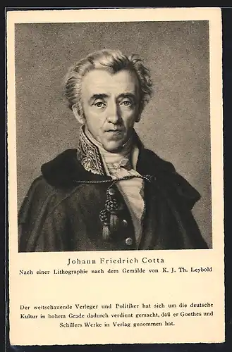 AK Johann Friedrich Cotta, Verleger Goethes und Schillers