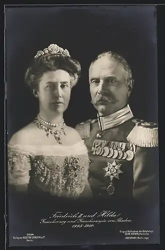 AK Grossherzog Friedrich II. von Baden mit Grossherzogin Hilda