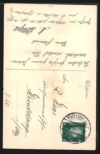 AK Kleiner Page mit Blumentopf und Paketen