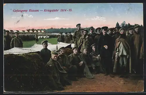 AK Russische Kriegsgefangene im Kriegsjahr 1914-15