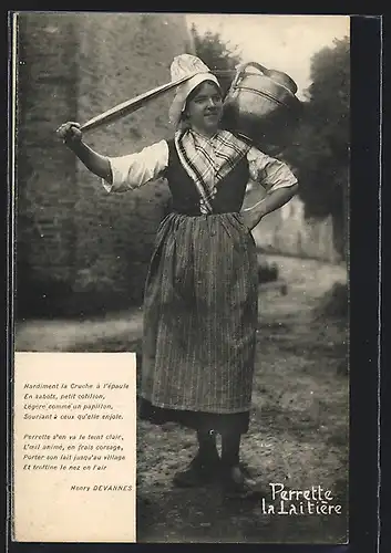 AK Perette /Normandie, La Laitière