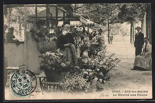 AK Aix-les-Bains, Le Marché aux Fleurs
