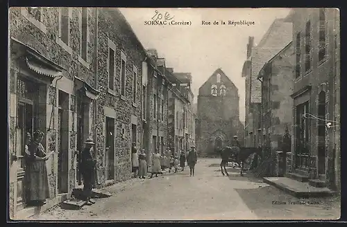 AK Sornac, Rue de la Republique