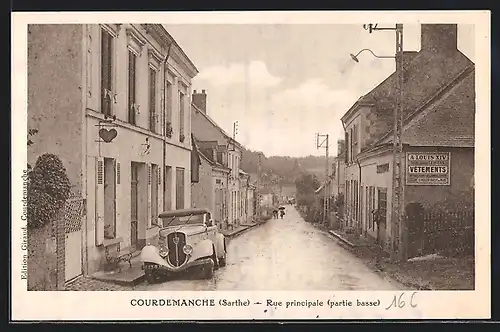 AK Courdemanche, Rue principale (partie basse)