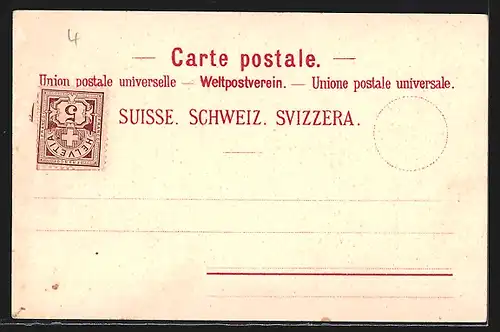 Lithographie Geneve, Exposition Nationale Suisse 1896, Ausstellungsgelände mit Pavillons