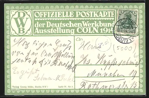 AK Cöln, Deutsche Werkbund Ausstellung 1914, Blick auf Teehaus
