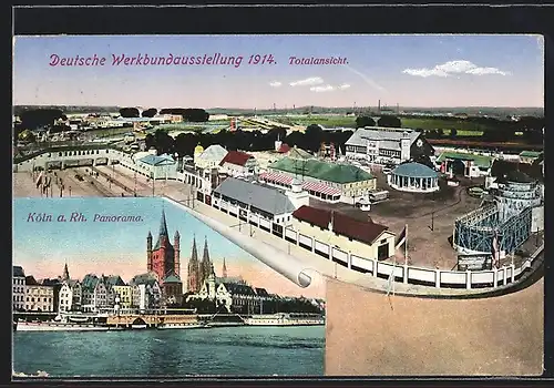 AK Köln, Werkbundausstellung 1914, Stadtpanorama, Totalansicht des Ausstellungsgeländes