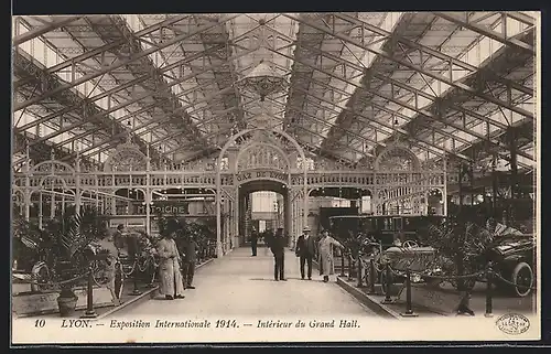 AK Lyon, Exposition Internationale 1914, Intérieur du Grand Hall, Ausstellung