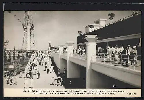 AK Chicago, IL, World`s Fair 1933, Science Bridge from Hall of Science