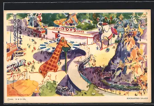 AK Chicago, IL, A Century of Progress 1933, Enchanted Island