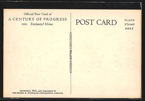 AK Chicago, IL, A Century of Progress 1933, Enchanted Island