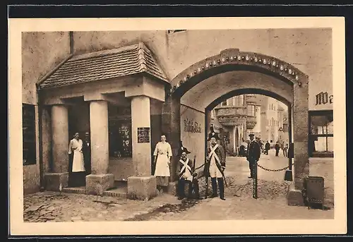 AK Leipzig, Internat. Baufachausstellung mit Sonderausstellungen 1913, Eingang in die alte Stadt