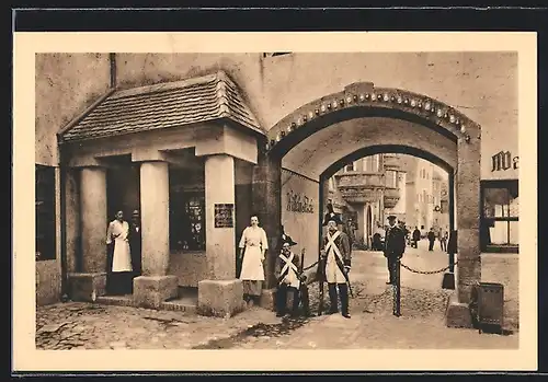 AK Leipzig, Internat. Baufachausstellung mit Sonderausstellungen 1913, Eingang in die alte Stadt