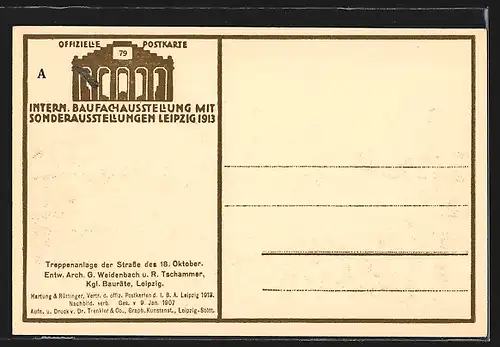 AK Leipzig, Int. Baufachausstellung m. Sonderaus. 1913, Treppenanlage