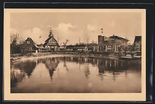 AK Leipzig, Internationale Baufachausstellung 1913, Italien. Osteria und Schwed. Restaurant