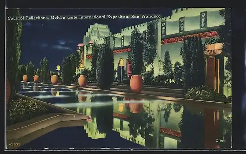 AK San Francisco, CA, Golden Gate International Exposition 1939, Court of Reflection