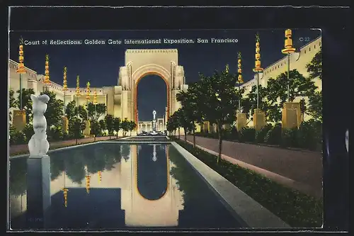 AK San Francisco, CA, Golden Gate International Exposition 1939, Court of Reflections