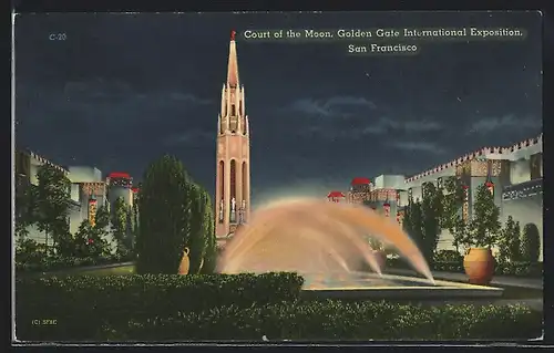 AK San Francisco, CA, Golden Gate International Exposition 1939, Court of the Moon