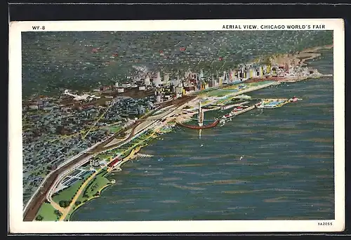 AK Chicago, IL, World`s Fair 1933, Aerial View