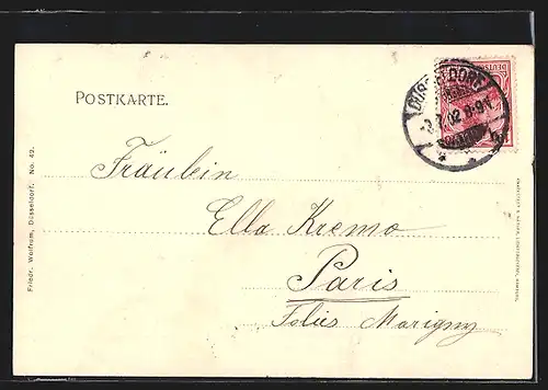 AK Düsseldorf, Gewerbe- und Industrieausstellung 1902 - Gebäude Schäfer & Langen, Maschinenfabrik Crefeld