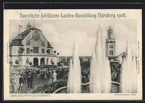AK Nürnberg, Bayerische Jubiläums-Landes-Ausstellung 1906, Hauptrestaurant