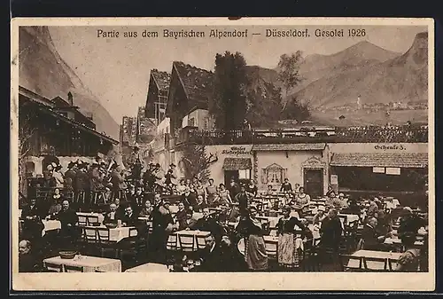 AK Düsseldorf, Ausstellung Gesolei 1926, Partie aus dem Bayrischen Alpendorf