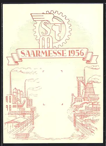 AK Saarbrücken, Saarmesse 1956, Hafenpartie
