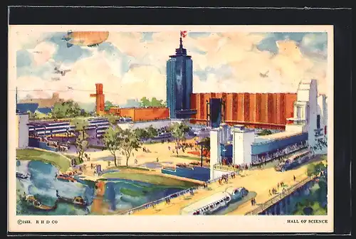 AK Chicago, Ausstellung A Century Of Progress 1933, Hall of Science