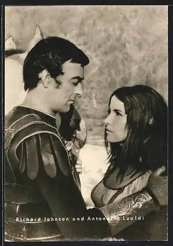 AK Schauspieler Richard Johnson und Antonella Lualdi im Film Die Säule des Trajan-Römische Kohorten im Lande der Daker