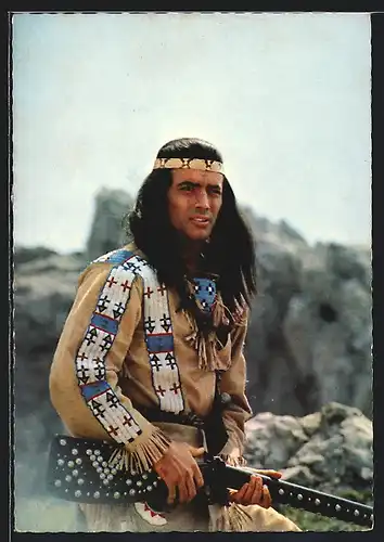 AK Schauspieler Pierre Brice in Winnetou I. Teil