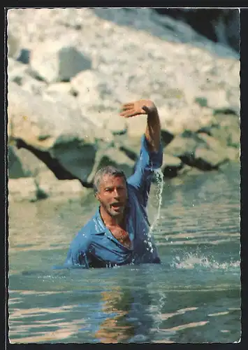 AK Karl May Film Winnetou 1. Teil, Schauspieler Lex Barker