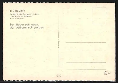 AK Der Schatz im Silbersee, Filmszene mit Lex Barker
