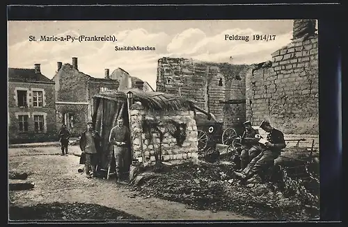 AK St. Marie-a-Py, Feldzug 1914-17, Sanitätshäuschen