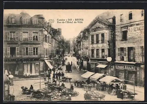 AK Brive, Rue de l`Hôtel-de-Ville, Strassenpartie