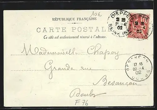 AK Dieppe, La Place Nationale et la Grande Rue