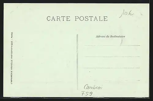 AK Cambrai, Place d`arenes et l`hôtel de ville