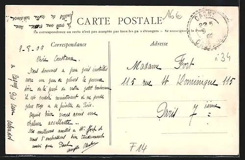 AK Cagny, Grande Rue, Strassenpartie