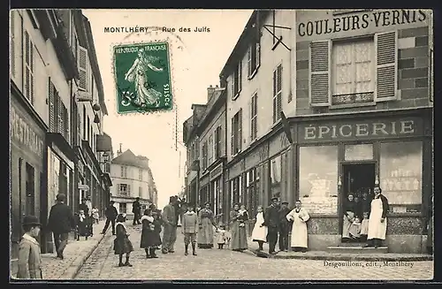 AK Montlhéry, Rue des Juifs, Strassenpartie