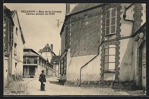 AK Sézanne, Cadran solaire de 1783, Rue de la Juiverie