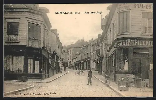 AK Aumale, Rue aux Juifs, Strassenpartie