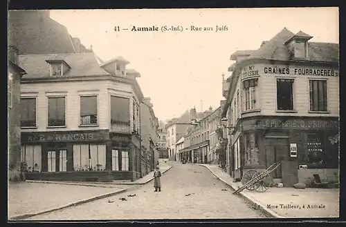 AK Aumale, Rue aux Juifs, Strassenpartie