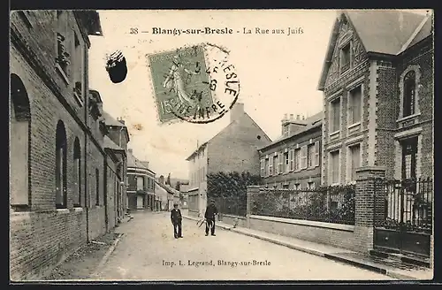 AK Blangy-sur-Bresle, La Rue aux Juifs, Strassenpartie