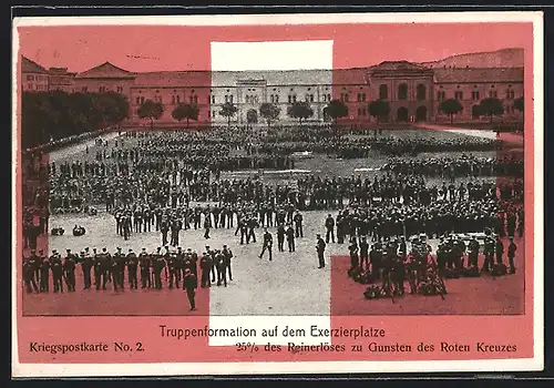 AK Schweizer Truppenformation auf dem Exerzierplatze