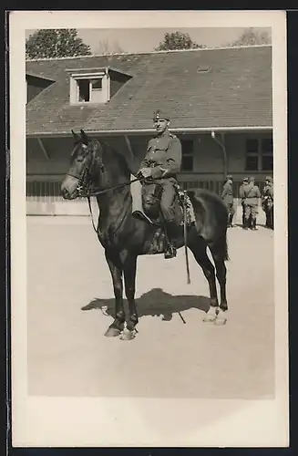 Foto-AK Schweizer Soldat auf einem Pferd