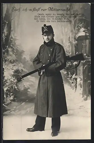 AK Schweizer Soldat in Winterausrüstung