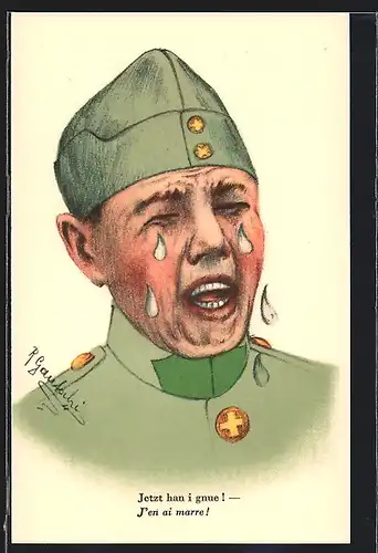 AK Jetzt han i gnue!, Weinender Soldat
