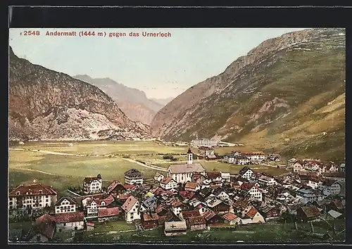 AK Andermatt, Panorama gegen das Urnerloch