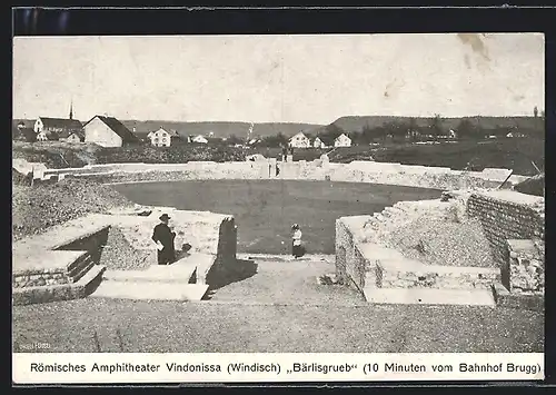 AK Brugg, Vindonissa, Römisches Amphitheater Bärlisgrueb