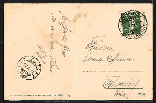 AK Rapperswil, Ortsansicht mit Schloss